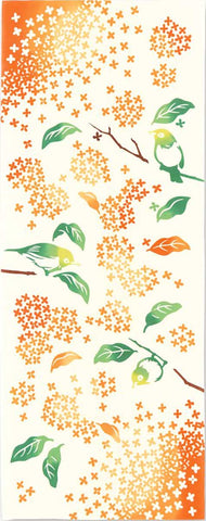 Kenema - 50166  Mejiro Kimmokusei   目白金木犀   (The dyed Tenugui)