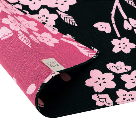 Omotenashi -  Double-Sided Dyeing Sakura Black 桜/消炭色(けしずみいろ) - Furoshiki 50 x 50 cm (Japanese Wrapping Cloth)