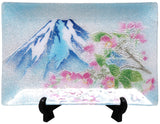 Saikosha - #103-17 Mt. Fuji & Sakura (Cloisonné ware ornamental plate) - Free Shipping