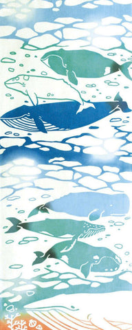 Kenema - 53316 Whale クジラ (The dyed Tenugui)