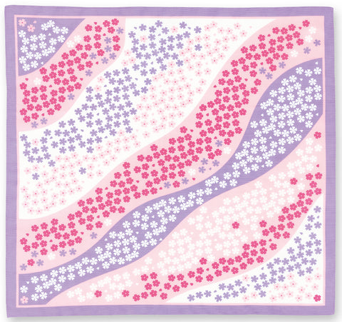 Okamisan -  Siba Sakura (Moss phlox) 芝桜   M299-06563  - Furoshiki 70 x 70 cm