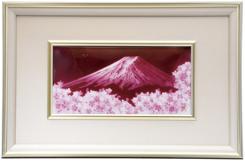 Saikosha - #115-01  Aka Fuji & Sakura (Framed Cloisonné ware) - Free Shipping