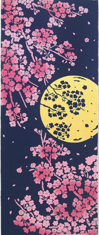 Kenema - 50070 Tsuki Yozakura    月夜桜  (The dyed Tenugui)