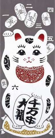 Kenema - 51689 Maneki Nyanko 招きにゃんこ (The dyed Tenugui)