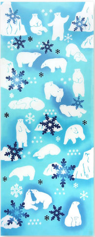 Kenema  - Mashirokuma　(Polar bear)  (まっしろくま)  (The dyed Tenugui)- Japanese traditional Tenugui