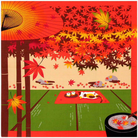 Mikeneko Mike - November Furoshiki (Japanese Wrapping Cloth) 50 x 50 cm