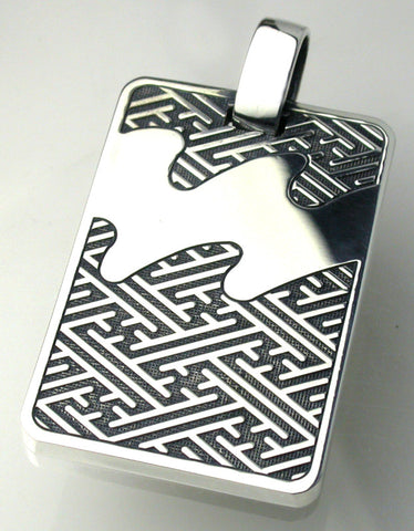 Saito - Genroku - Sayagata Pattern Pendant Top (950 Silver)