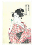 Kitagawa Utamaro - Beadlo o fuku musume (Woman blow Vidro) - Unsodo Edition - Free Shipping