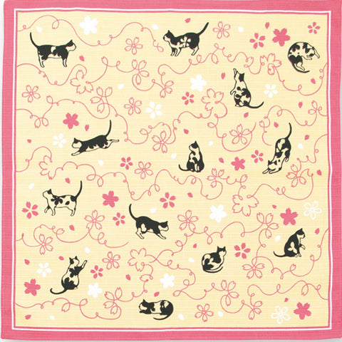 Kenema - Sakura Neko (Sakura Cat) さくら猫   320141  Furoshiki (Japanese Wrapping Cloth)