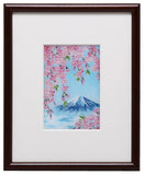 Saikosha - #111-13  Mt. Fuji & Sakura (Framed Cloisonné ware) - Free Shipping
