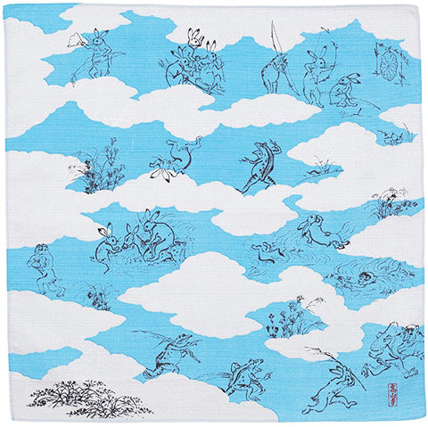Sumidagawa - Cho Jyu Jinbutsu Giga Blue (鳥獣人物戯画) - Furoshiki 48 x 48 cm