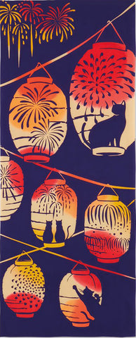 Kenema  - 50152 Hanabi  Akari 花火灯り  (The dyed Tenugui)
