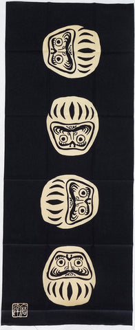Kenema - 803022 Vicissitudes of life Black   七転八起  黒  (The dyed Tenugui)
