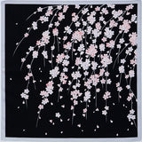Yu-Soku - Shidare Sakura Black しだれ桜   - Furoshiki 50 x 50 cm