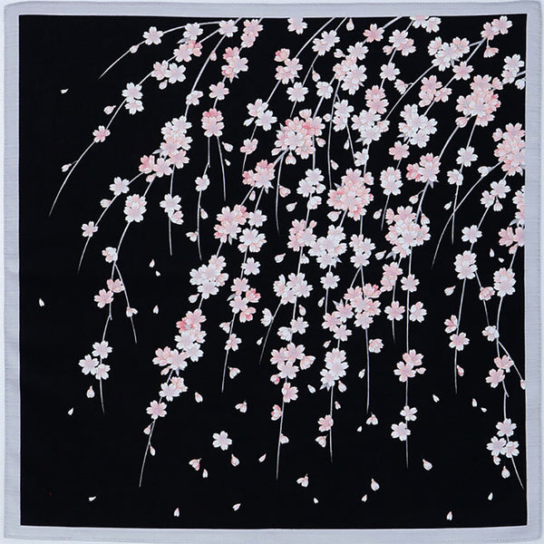 Yu-Soku - Shidare Sakura Black しだれ桜 - Furoshiki 50 x 50 cm