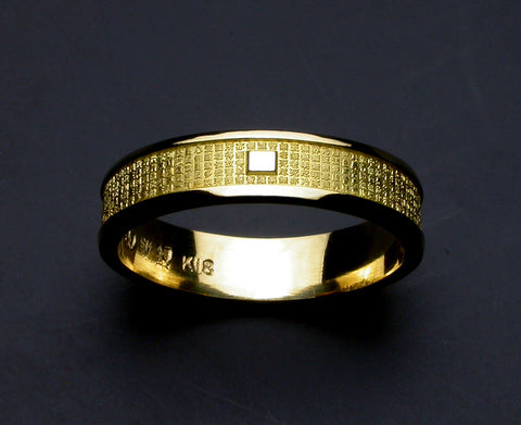 Saito - Heart Sutra   般若心経  Extra Slim Gold Ring (18Kt Gold)