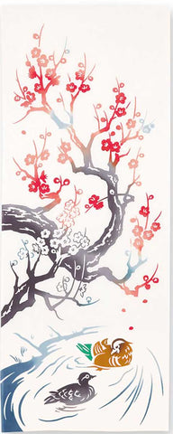 Kenema  - 50129  Oshidori Ume (Plum tree) おしどり梅   (The dyed Tenugui)