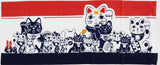 Kenema -  51178 Maneki Neko (Beckoning cat)   猫手まねき   (The dyed Tenugui)