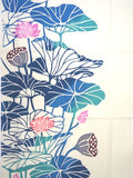 Kenema  - 53346 Hatisubana (Lotus Flower)   蓮花/はちすばな   (The dyed Tenugui)