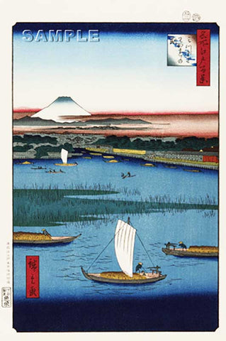 Utagawa Hiroshige - No.057 Mitsumata Wakarenofuchi 三つまたわかれの渕 - Free Shipping