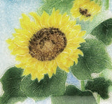 Saikosha - #103-08  Himawari(Sunflower) (Cloisonné ware ornamental plate) 12.00 cm - Free Shipping