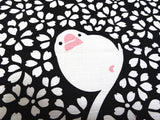 Kenema- Sakura Buncho (Cherry Blossoms Java Sparrow) 桜文鳥  66474 - Furoshiki  90X90cm