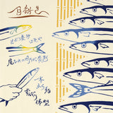 Kenema  - 50091  Umai Sanma  旨秋刀魚 (The dyed Tenugui)