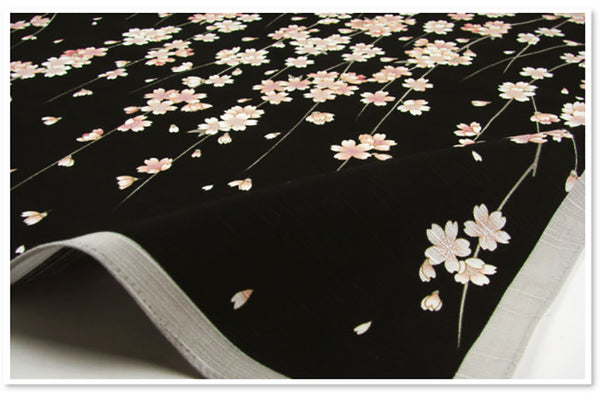 Yu-Soku - Shidare Sakura Black しだれ桜 - Furoshiki 50 x 50 cm