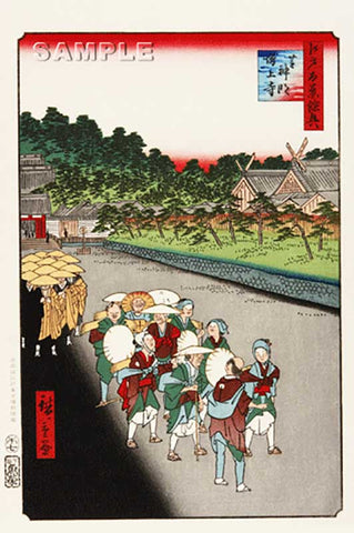 Utagawa Hiroshige - No.079 Shiba Shinmei Shrine and Zōjōji Temple 芝神明増上寺 - One hundred Famous View of Edo - Free shipping