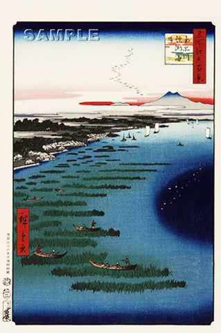 Utagawa Hiroshige - No.109 Minami Shinagawa and Samezu Coast 南品川鮫洲海岸 - One hundred Famous View of Edo - Free shipping