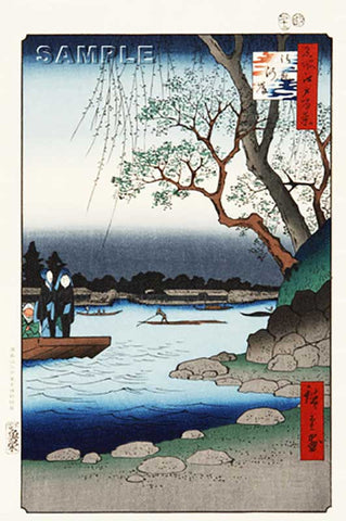 Utagawa Hiroshige - No.105 Oumayagashi 御厩河岸 - One hundred Famous View of Edo - Free shipping