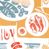 Kenema  - Barbecue  (バーベキュー)    (The dyed Tenugui)- Japanese traditional Tenugui