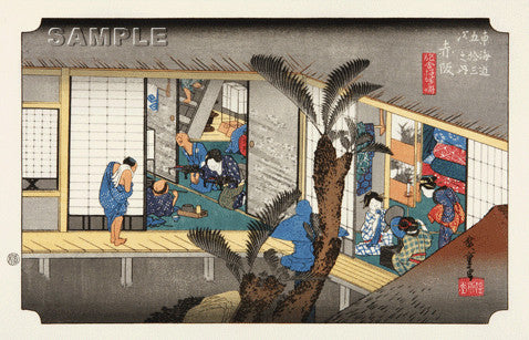 Utagawa Hiroshige - No.37 - 36th Station Akasaka 赤坂 旅舎招婦図 - The 53 Stations of the Tōkaidō (Hoeido-Edition) - Free Shipping