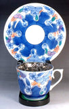 Fujii Kinsai Arita Japan - Somenishiki Platinum Sakura & Butterfly Cup & Saucer - Free Shipping