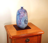 Fujii Kinsai Arita Japan - Somenishiki Kinsai Yurikou Sakura & Swallow Vase 22.50 cm - Free Shipping