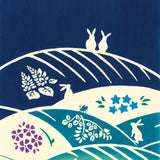 Kenema  - 50197  Nogi ni Tsuki Usagi  芒に月兎 (The dyed Tenugui)