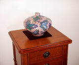 Fujii Kinsai Arita Japan - Somenishiki Sakura & butterfly Vase 14.90 cm - Free Shipping