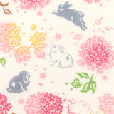 Kenema - 50102 Mari Zakura to Usagi  毬桜とうさぎ   (The dyed Tenugui)