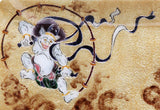 Saikosha - #004-18 Tawaraya Sotatsu Fujin Raijin  (Cloisonné ware ornamental plate) - Free Shipping