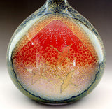 Fujii Kinsai Arita Japan - Yurisai Kinran Crane & Mt. Fuji Ornamental vase 30.50 cm (Superlative Collection) - Free Shipping