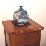 Fujii Kinsai Arita Japan - Somenishiki  Kinsai Oshidori (Mandarin duck) vase 17.50 cm - Free Shipping