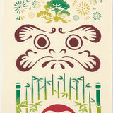 Kenema  - 50134  Sho Chiku Bai Daruma  松竹梅達磨 (The dyed Tenugui)
