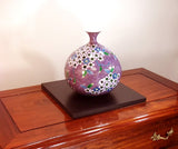 Fujii Kinsai Arita Japan - Somenishiki Kinsai Seigaiha Monyou Sakura Vase 25.50 cm ② - Free Shipping