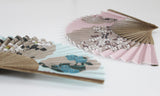 Traditional handcrafted Kyoto Ladies' Sensu - Ito Jakuchu - Sakura & Plum - Pink