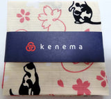 Kenema - Sakura Neko (Sakura Cat) さくら猫   320141  Furoshiki (Japanese Wrapping Cloth)
