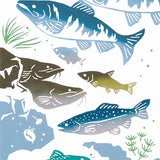 Kenema - 50132 Tansuigyo (Freshwater fish) (淡水魚)   (The dyed Tenugui)