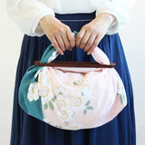 Koetsu Chirimen Yuzen - Sakura  70 光悦ちりめん友禅 桜 グリーン  10086-205  - Furoshiki  70 x 70 cm