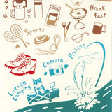 Kenema  - 50186 Camp no sugoshikata (How to spend the camp) (キャンプの過ごし方)    (The dyed Tenugui)- Japanese traditional Tenugui