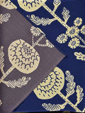 Omotenashi -  Double-Sided Dyeing Kiku (Chrysanthemum) Navy 菊／群青色（ぐんじょういろ） - Furoshiki (Japanese Wrapping Cloth)