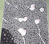 Kenema- Sakura Buncho (Cherry Blossoms Java Sparrow) 桜文鳥  66474 - Furoshiki  90X90cm